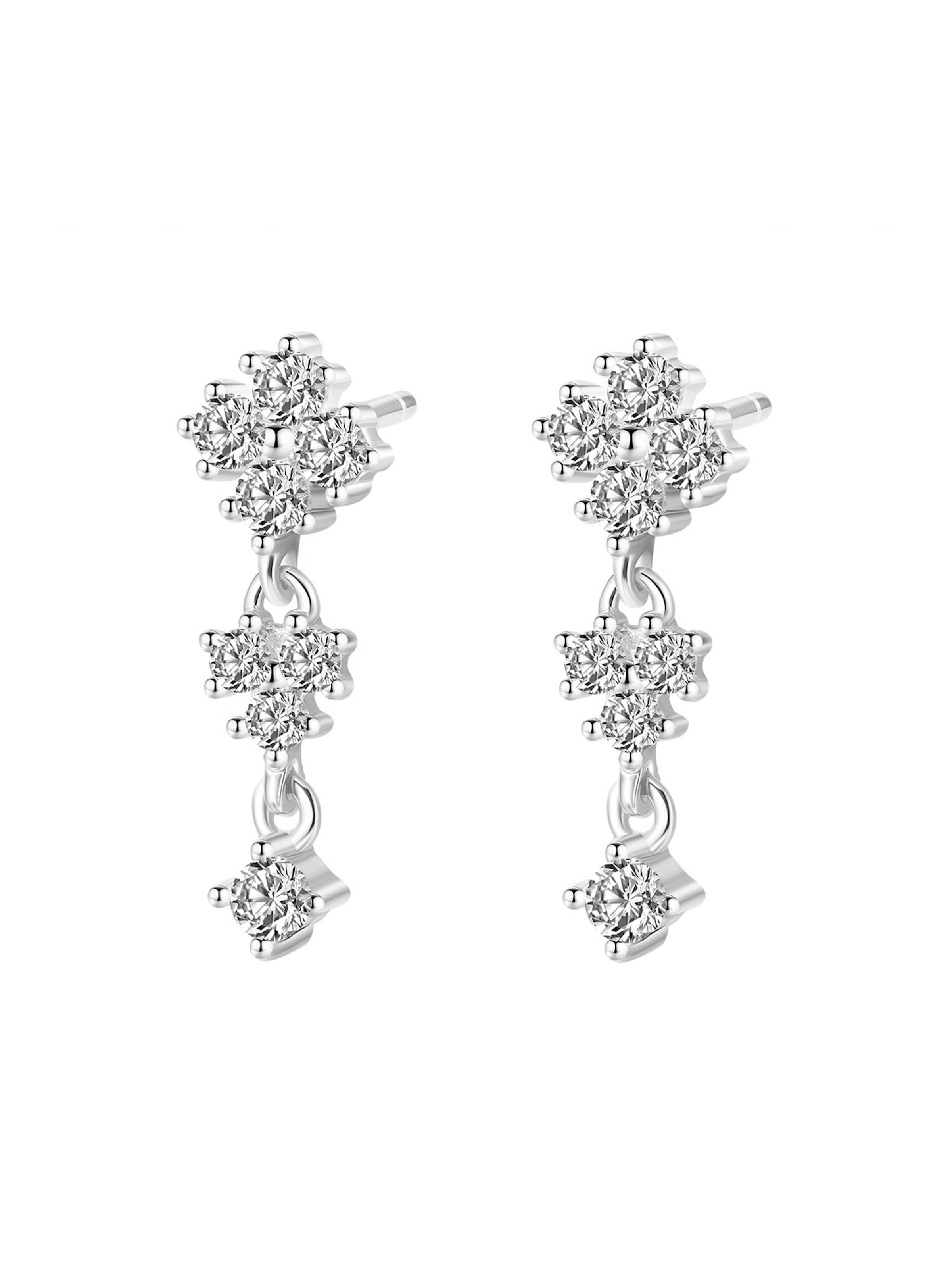 Boucles d'oreilles 'Cascading Blossom' Hey Happiness en argent : devant