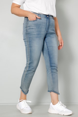 MIAMODA Slimfit Jeans in Blauw: voorkant