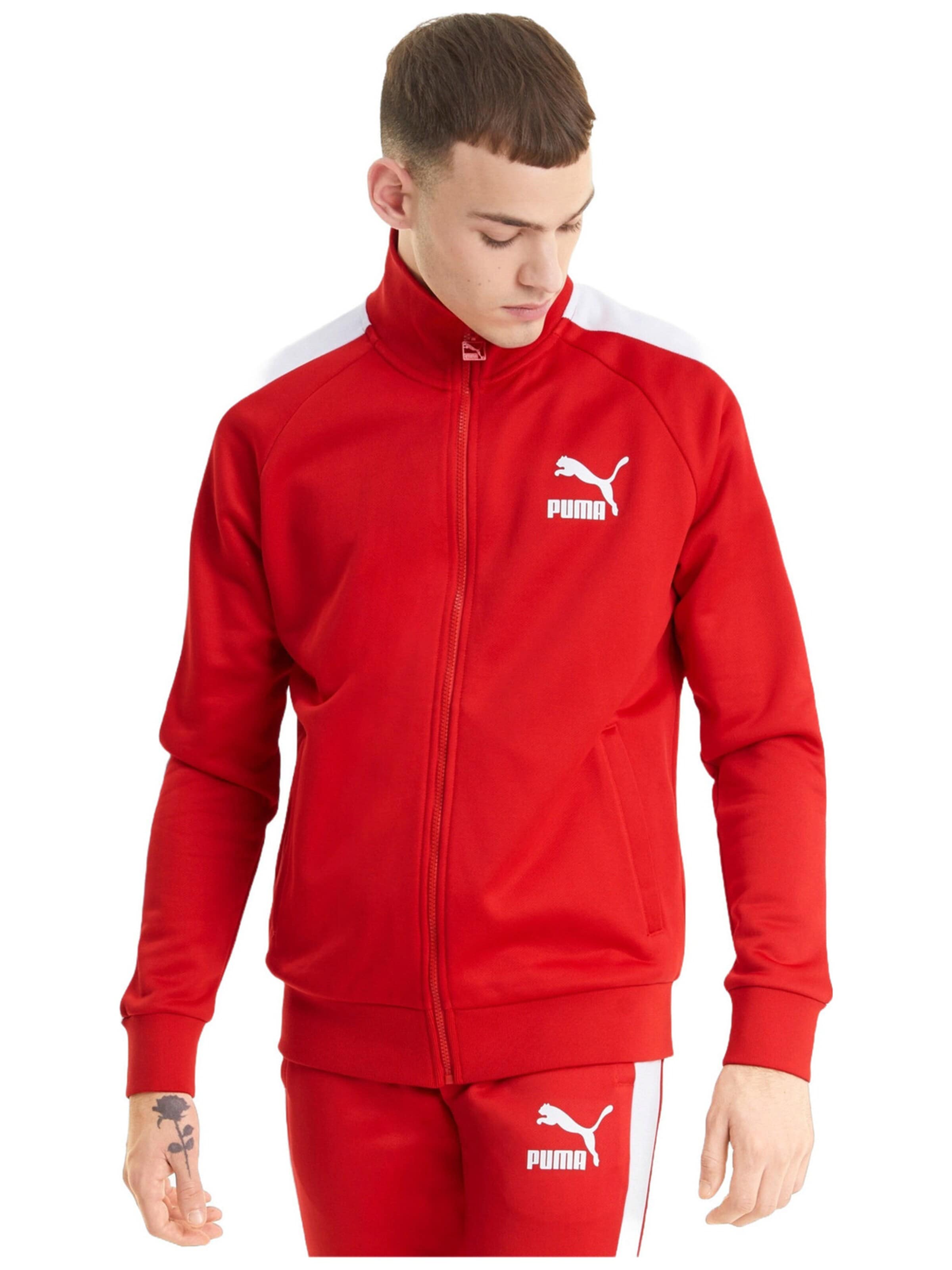 PUMA Veste de sport 'Puma Iconic T7' en M en rouge, Vue avec produit