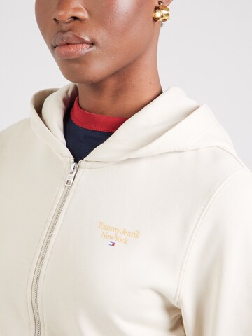 Tommy Jeans Zip-Up Hoodie 'LALA' in Beige