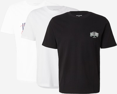 XS dydžio Marškinėliai 'JJAERO' iš JACK & JONES, spalva – šviesiai pilka / juoda / balta, Prekių apžvalga