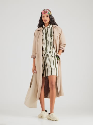 MM by Max Mara Loosefit Bandplooibroek 'PANTEON' in Groen