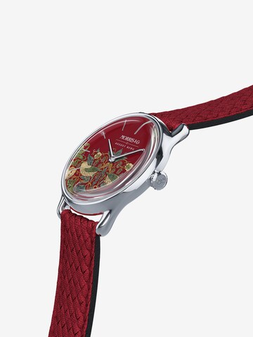 August Berg Analoog horloge 'Morris & Co. Crimson' in Rood