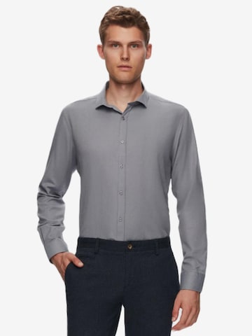 D’S Damat Zakelijk overhemd in Grijs: voorkant