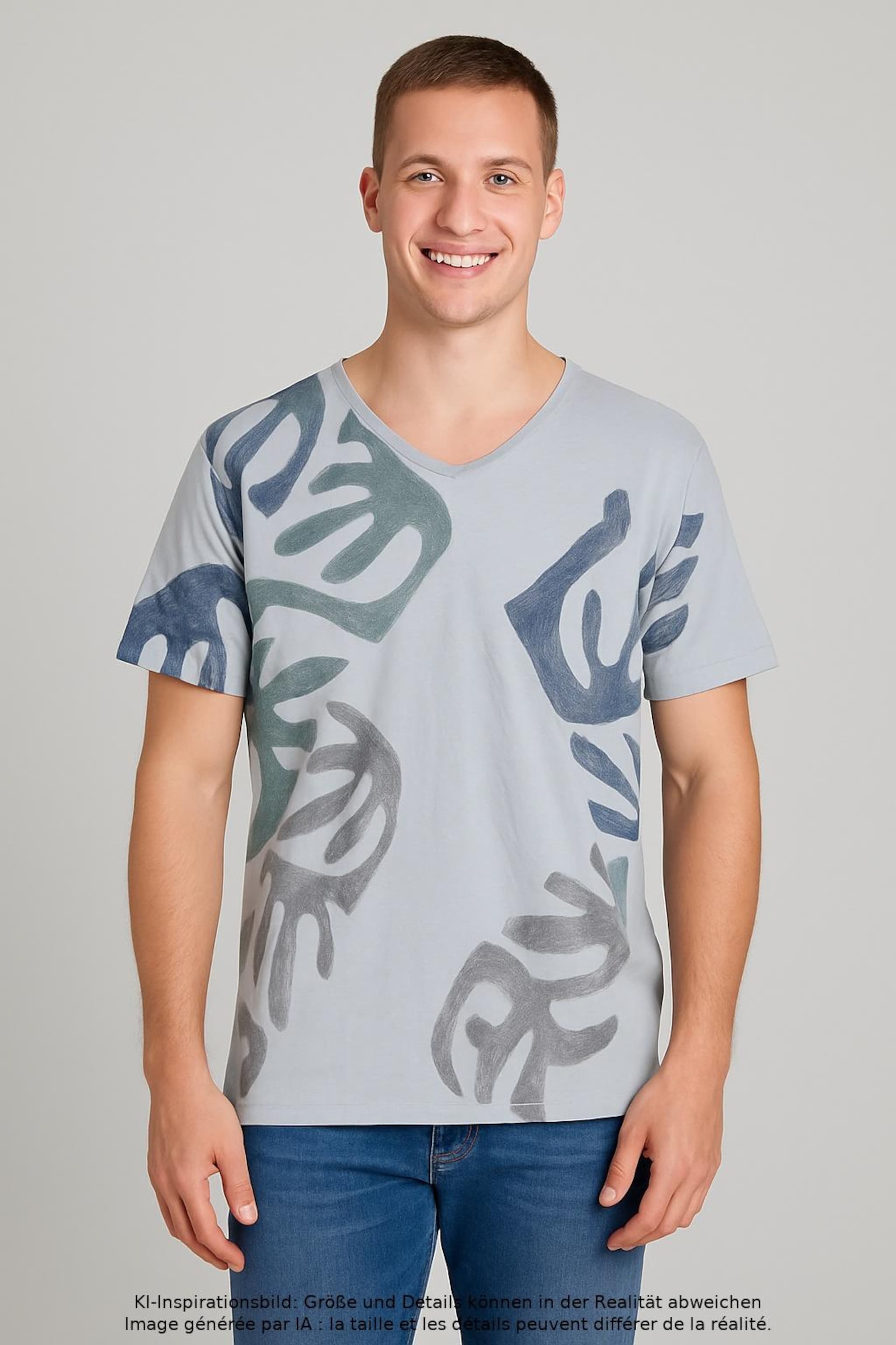 Sisley T-Shirt L in Blau: Vorderseite