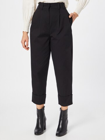 Sisley - Loosefit Pantalón plisado en negro: frente