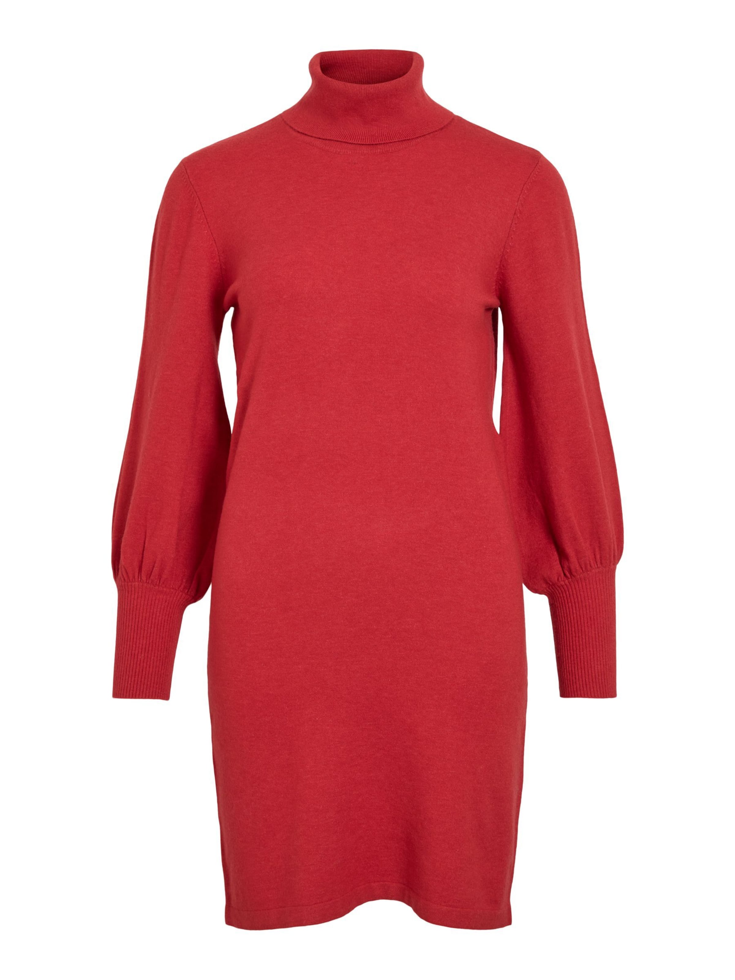 VILA Strikkjole 'VIKERRY' i rød, Produktvisning