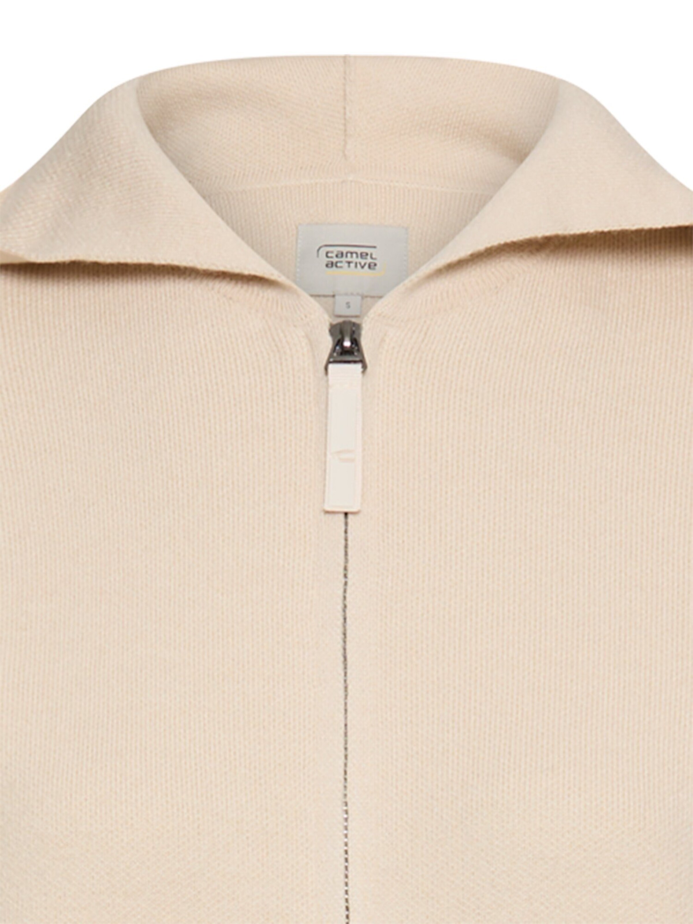CAMEL ACTIVE Strickjacke mit Kapuze in Beige