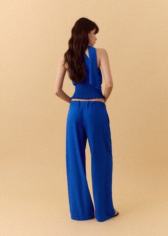 MANGO TEEN Wide leg Pants 'Lisp' in Blue