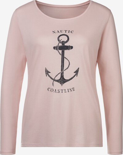 BEACH TIME Majica 'BEACH TIME' | rosé / črna barva, Prikaz izdelka