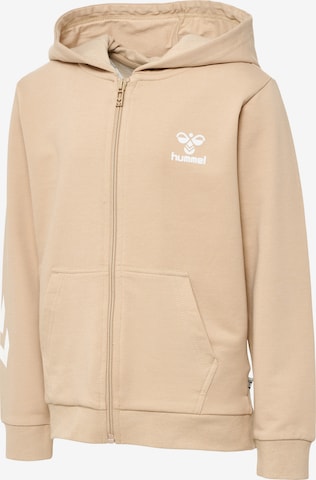 Hummel Athletic Zip-Up Hoodie in Beige