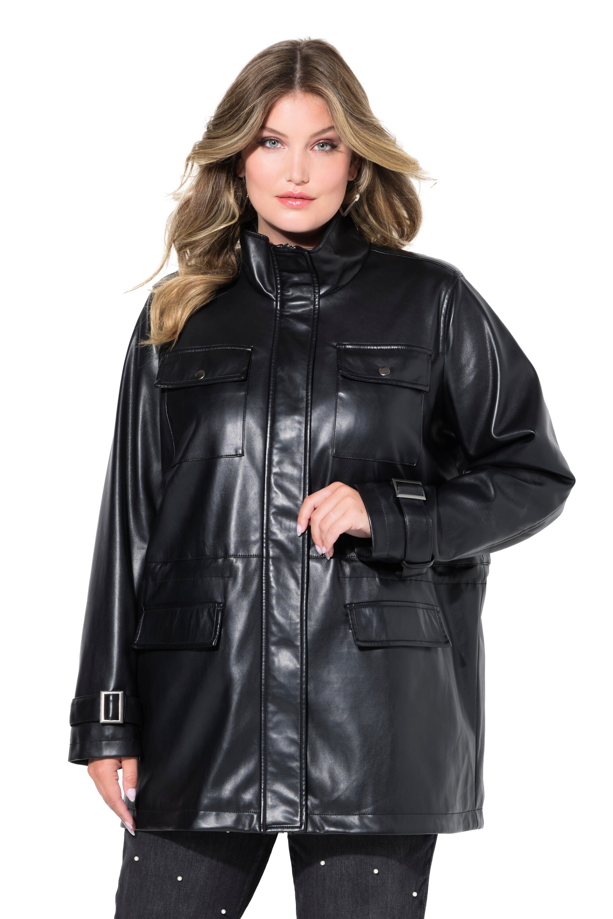 MIAMODA Between-season jacket in Black: front