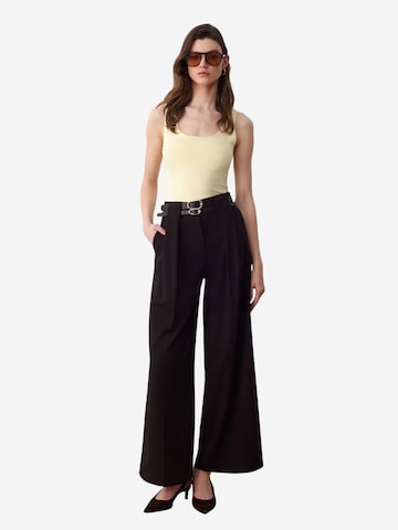 Dilvin Wide leg Pants in Brown