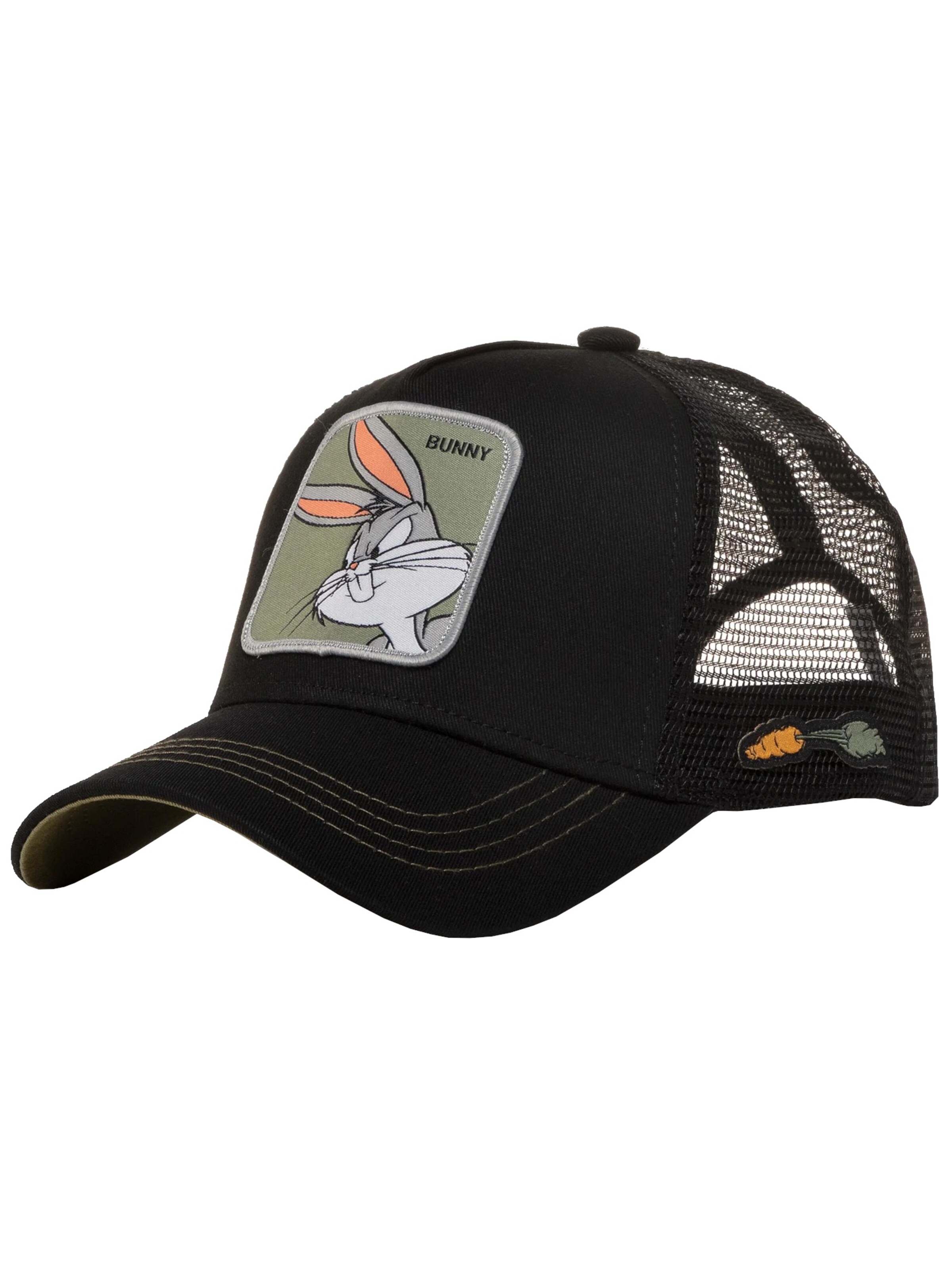 Capslab Cap 'Capslab Bunny Looney Tunes Trucker Cap' in Black: front