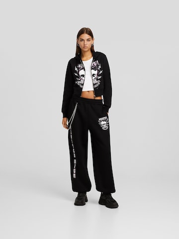 Bershka Loosefit Broek in Zwart