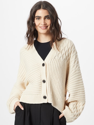 Monki Knit Cardigan in White: front