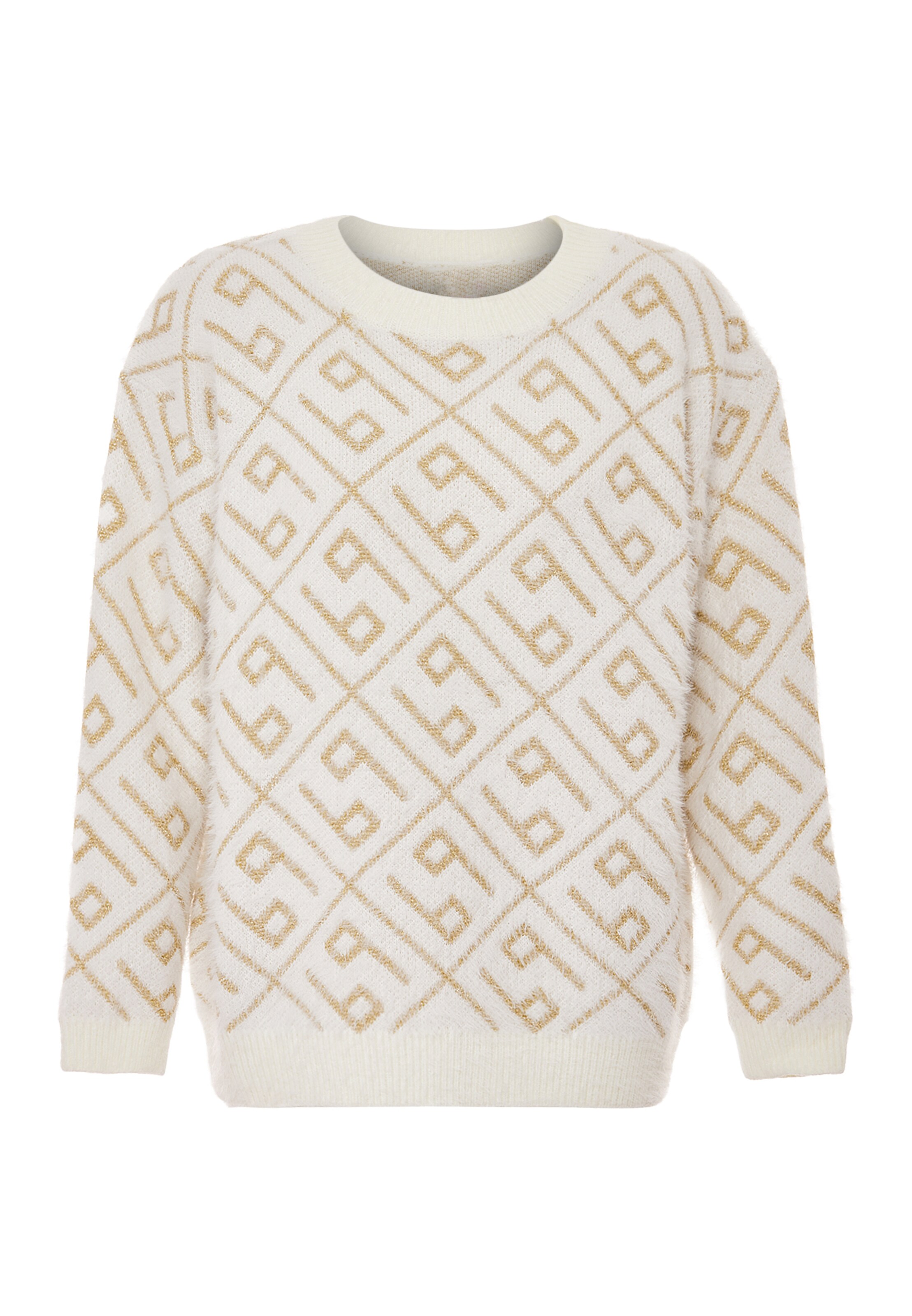 Pulover de la ebeeza pe alb: față