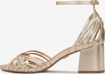 Kazar Strap Sandals in Gold: front