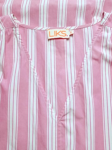 LIKS. Munich Jurk 'Kleid V-Ausschnitt Streifen' in Roze