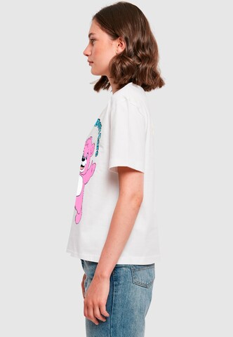 T-shirt 'Really Don't Care Pink Bear' Miss Tee en blanc