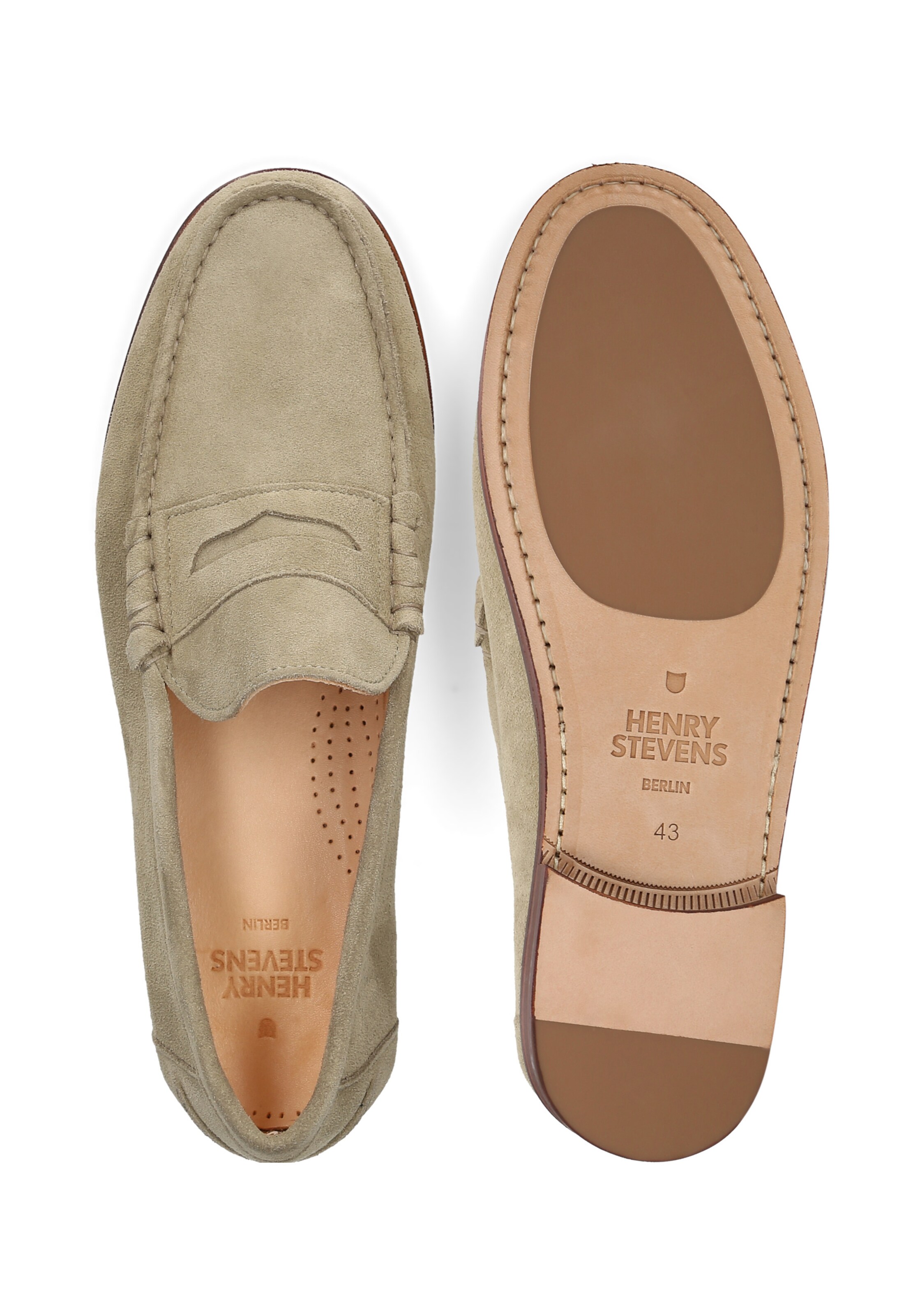 Henry Stevens Slip-ons 'Riley' in Beige
