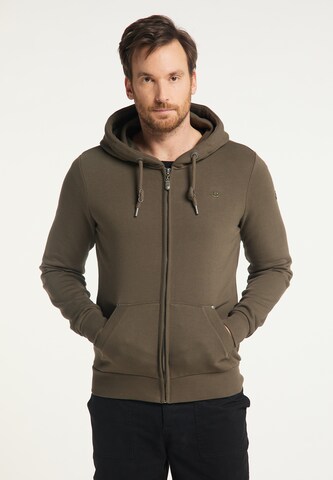 DreiMaster Vintage Zip-Up Hoodie in Brown: front