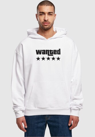 Merchcode Sweatshirt 'Wanted' in Wit: voorkant