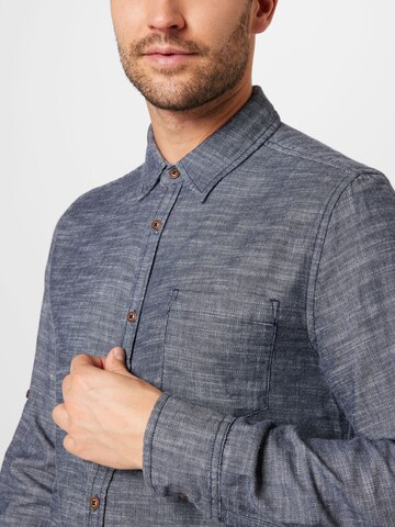 MUSTANG Regular fit Button Up Shirt 'Casper' in Blue