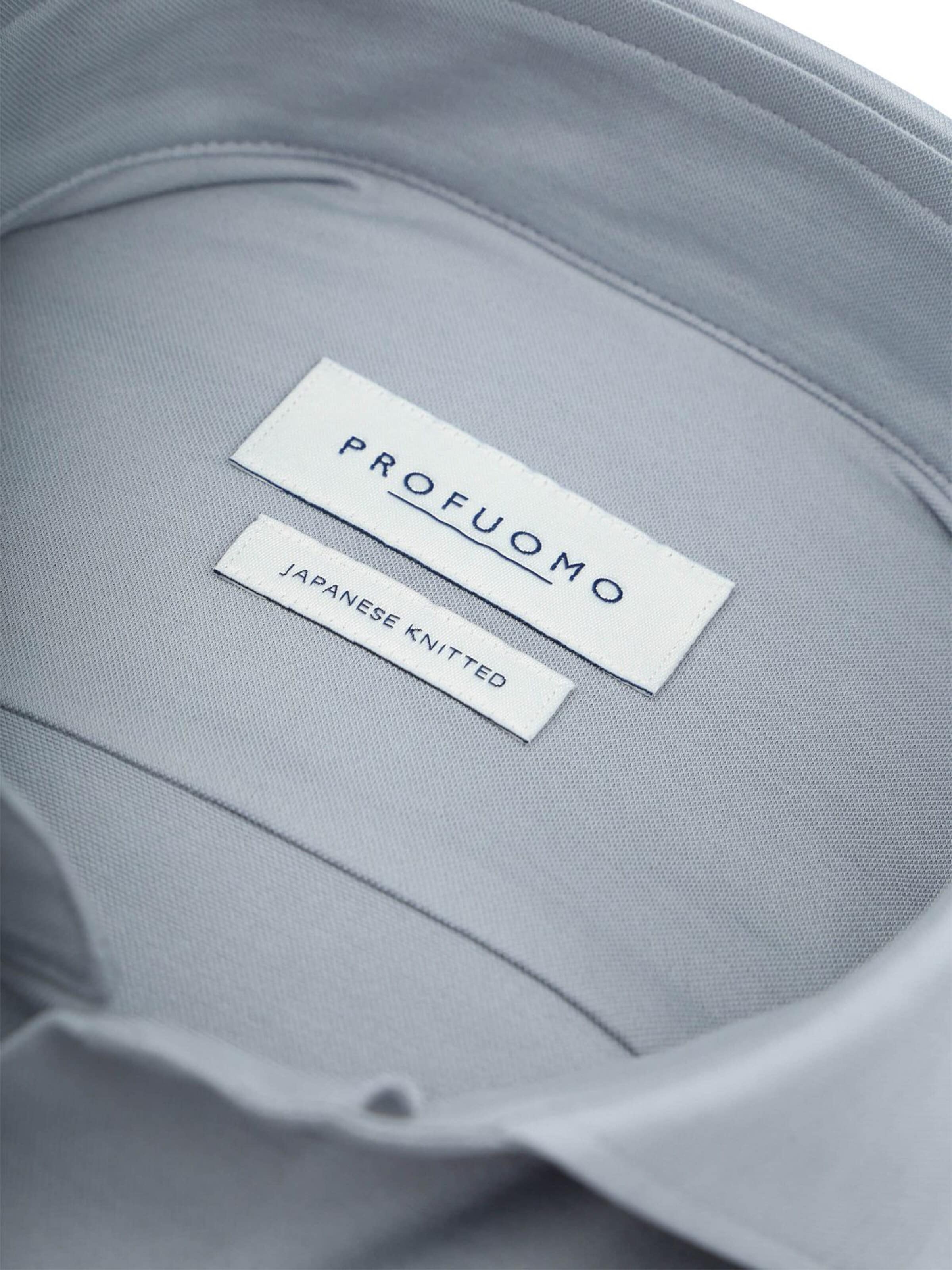 Profuomo Slim Fit Hemd 'Japanese Knitted'‌‌ in Blau