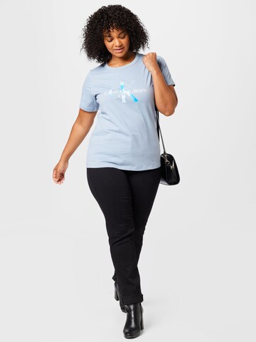 Calvin Klein Jeans Curve T-Shirt in Blau