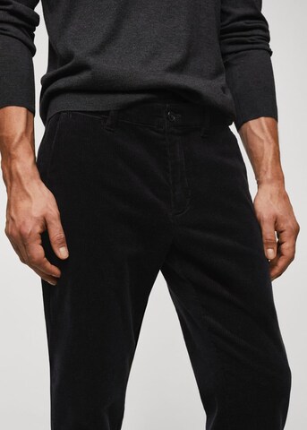 MANGO MAN Slim fit Pants 'berdam' in Black