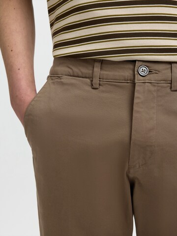 SELECTED Slimfit Hose 'SLHMiles Flex' in Braun