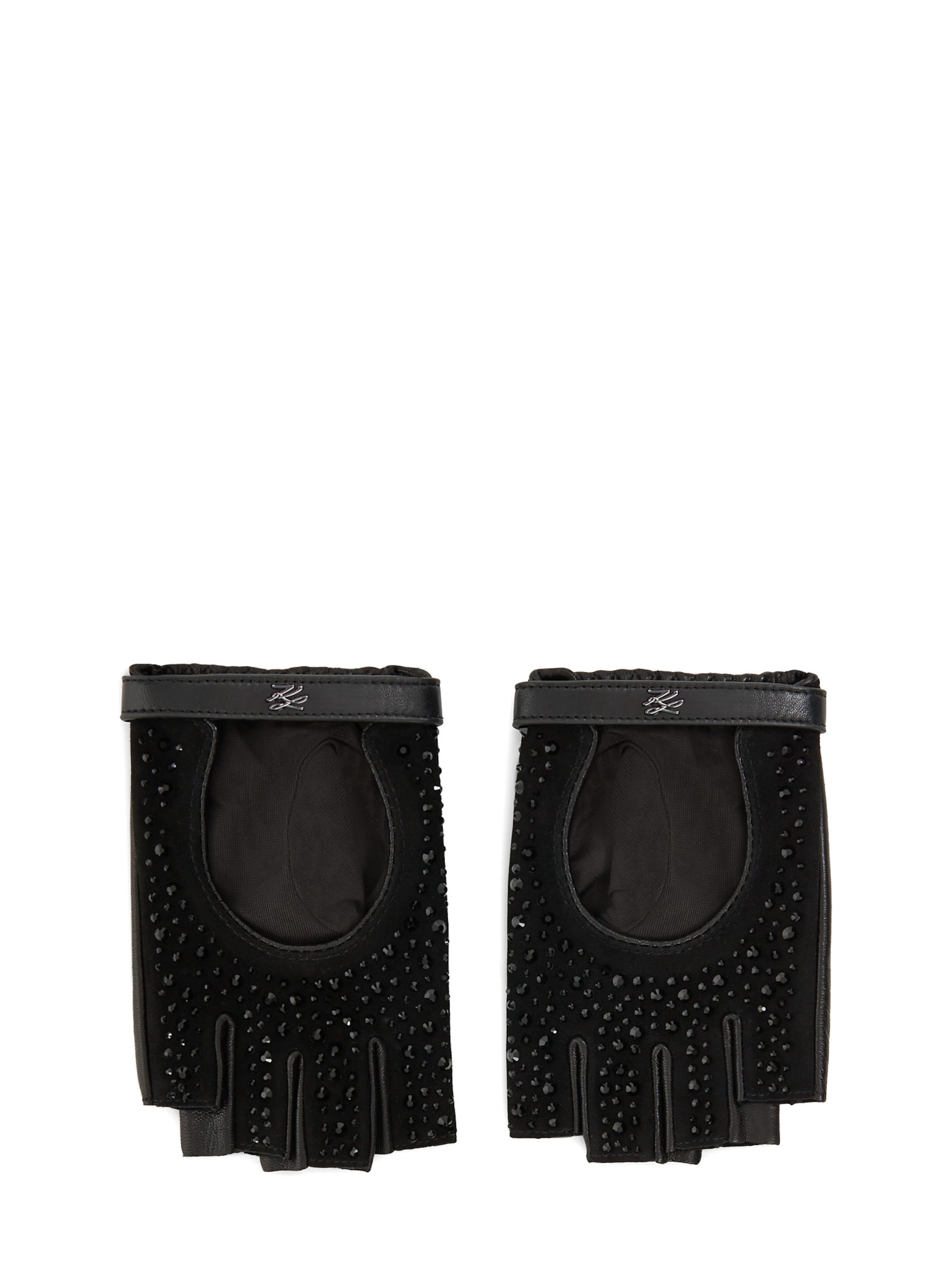 Karl Lagerfeld Rękawiczki z krótkimi palcami w kolorze czarny: przód