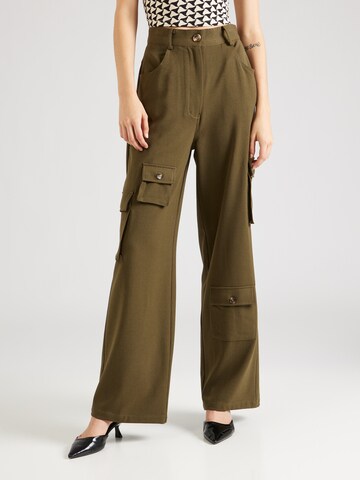 Wide Leg Pantalon cargo Nasty Gal en vert : devant