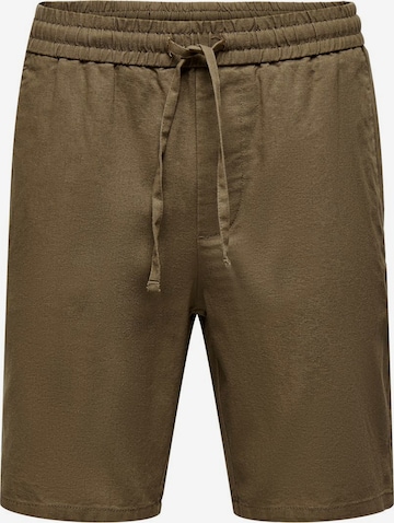 Regular Pantalon Only & Sons en marron : devant