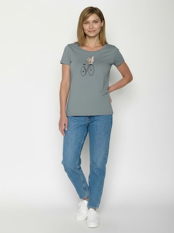 Maglietta ' Loves Bike Cat Basket 2 ' di GREENBOMB in grigio