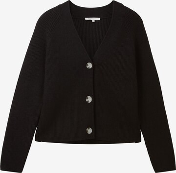 TOM TAILOR DENIM Knit cardigan in Black: front