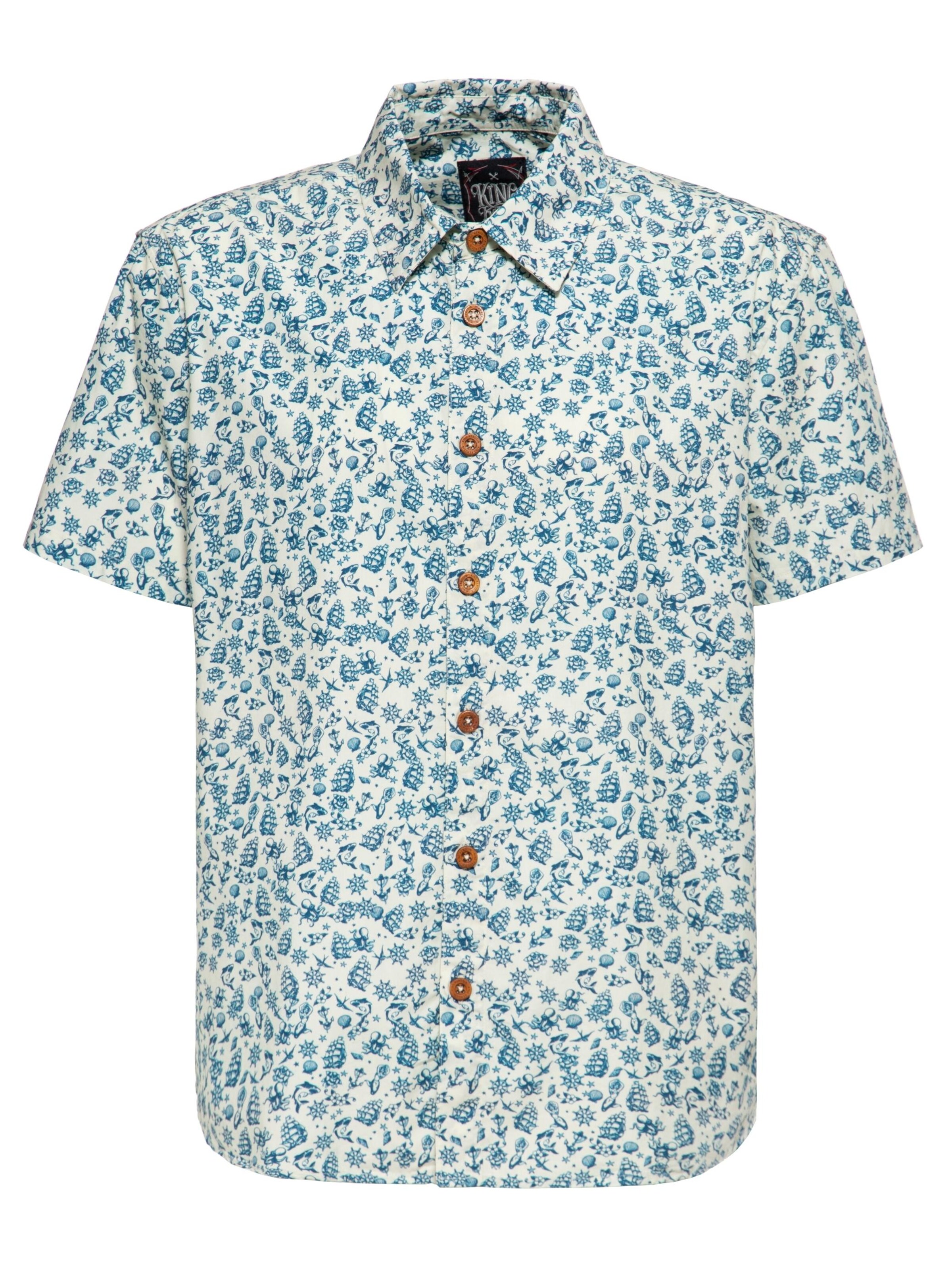 King Kerosin Regular fit Button Up Shirt 'Sailor' in White: front