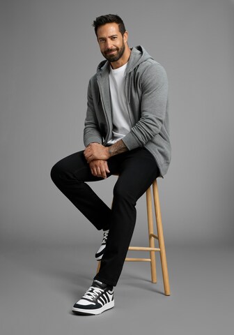 Man's World Zip-Up Hoodie in Grey