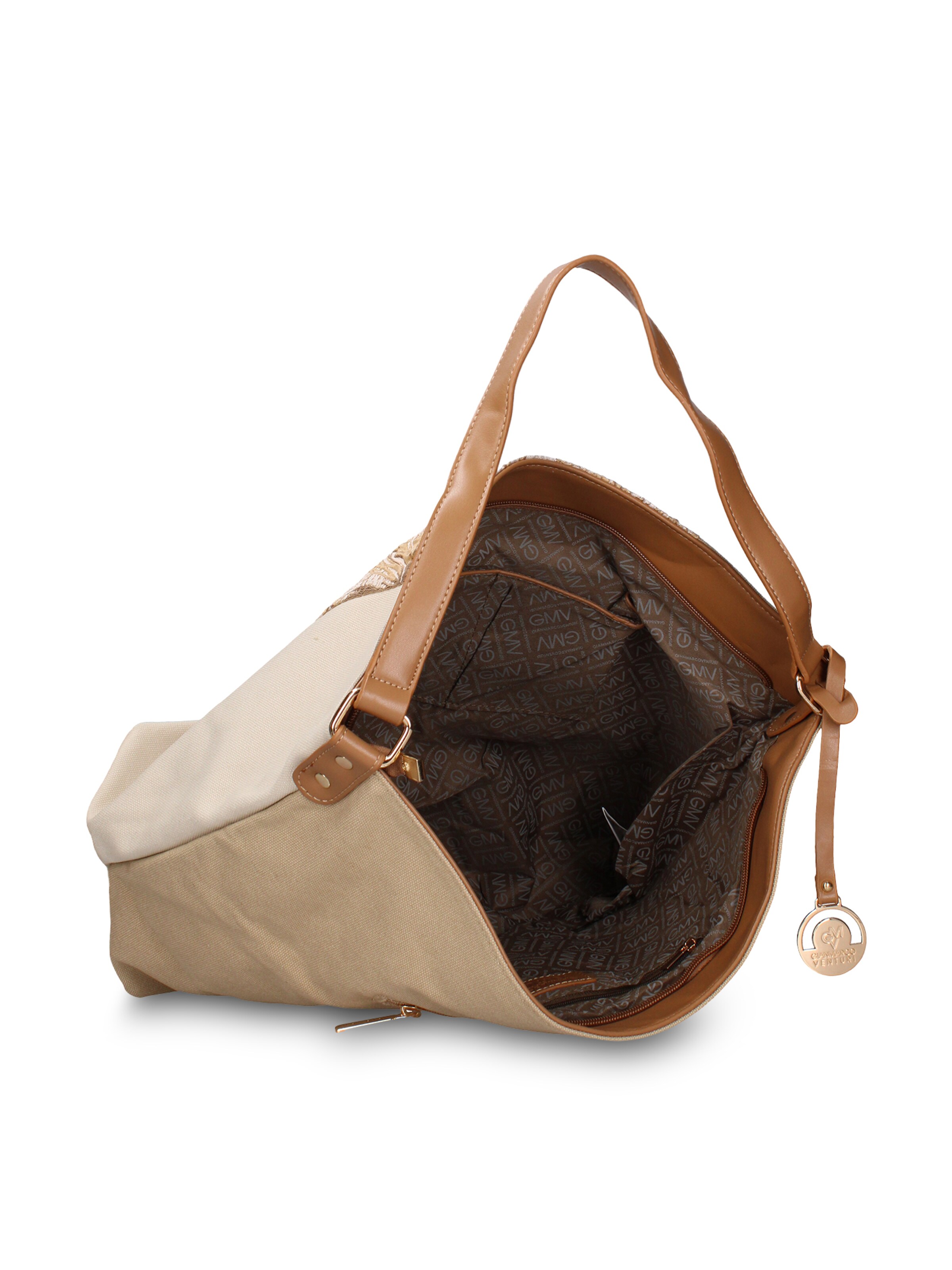 Borsa a mano 'Borsa a tracolla Gianmarco Venturi Alizé pelle vegana bicolore stampa floreale' di GianMarco Venturi in verde