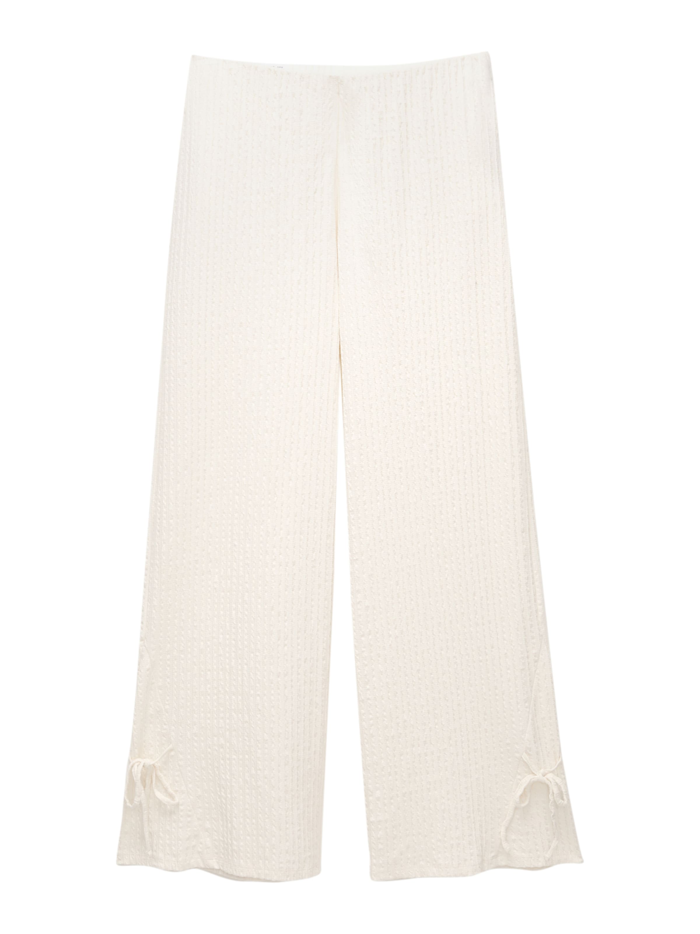 Pull&Bear Široký strih Nohavice - Béžová: predná strana