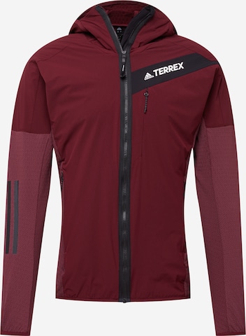 ADIDAS TERREX Athletic Fleece Jacket in Red: front