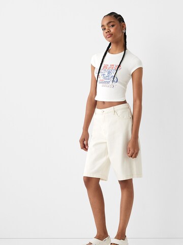 Bershka Тениска в бежово