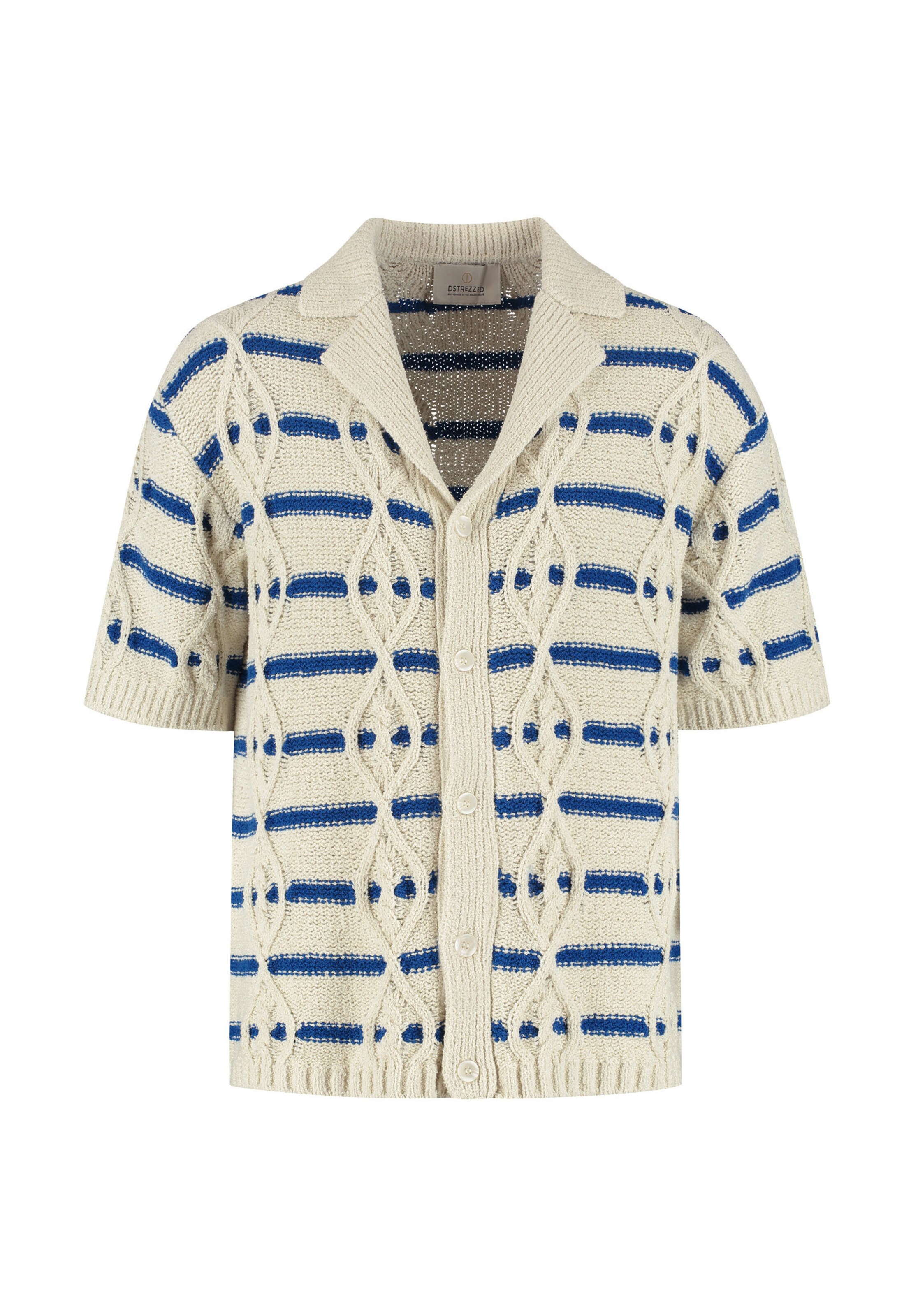 Dstrezzed Gebreid vest 'Asa' in de kleur Blauw / Taupe, Productweergave