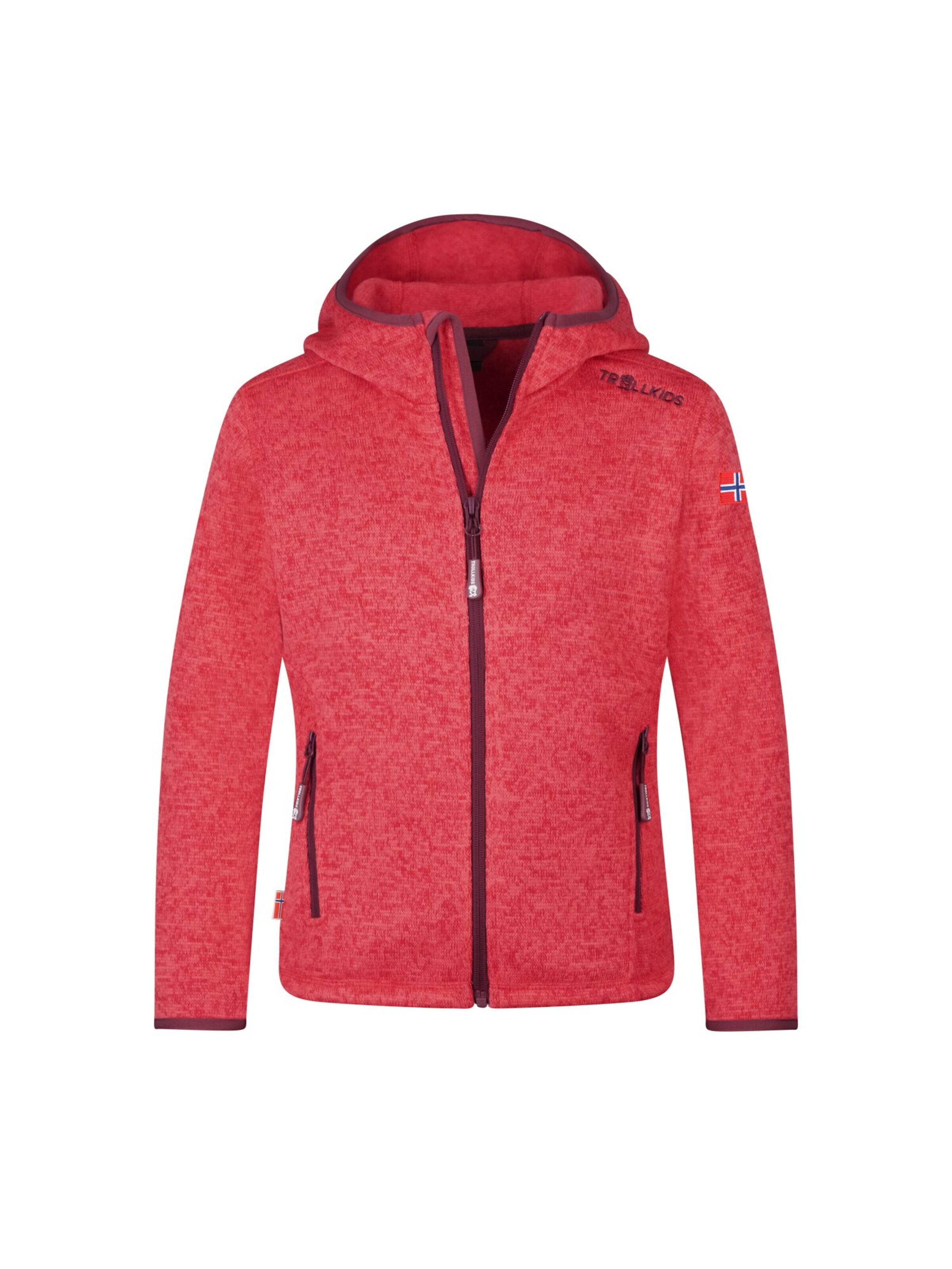 TROLLKIDS Fleece Jacket in Red: front