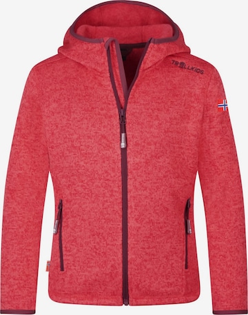 TROLLKIDS Fleece Jacket in Red: front
