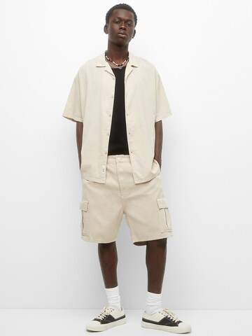 Pull&Bear Comfort fit Overhemd in Beige