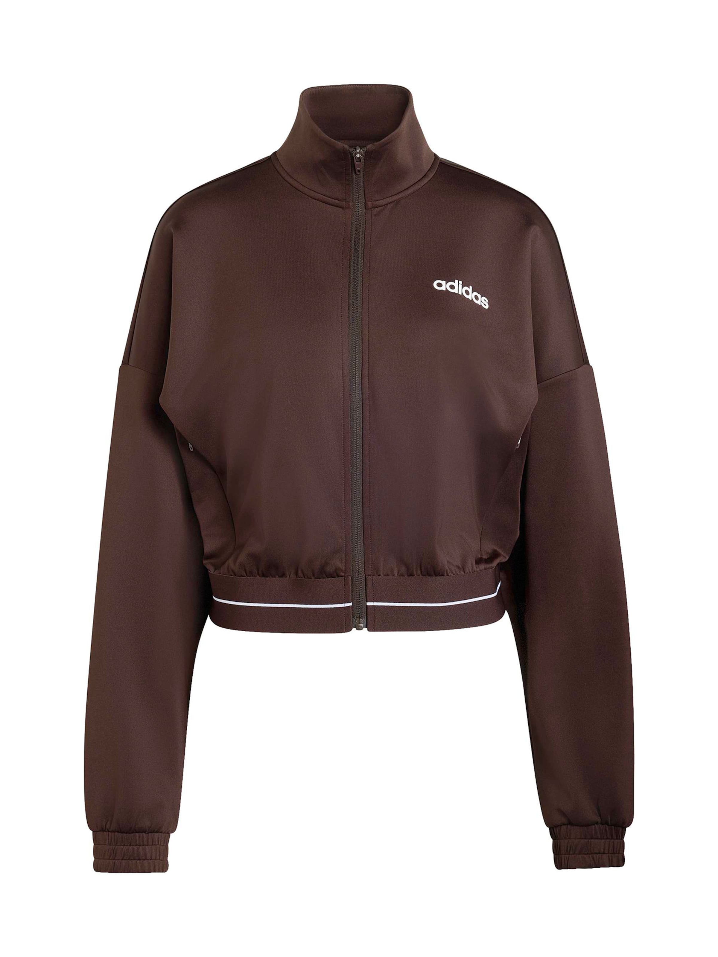 ADIDAS PERFORMANCE - Sudadera con cremallera deportiva en marrón: frente
