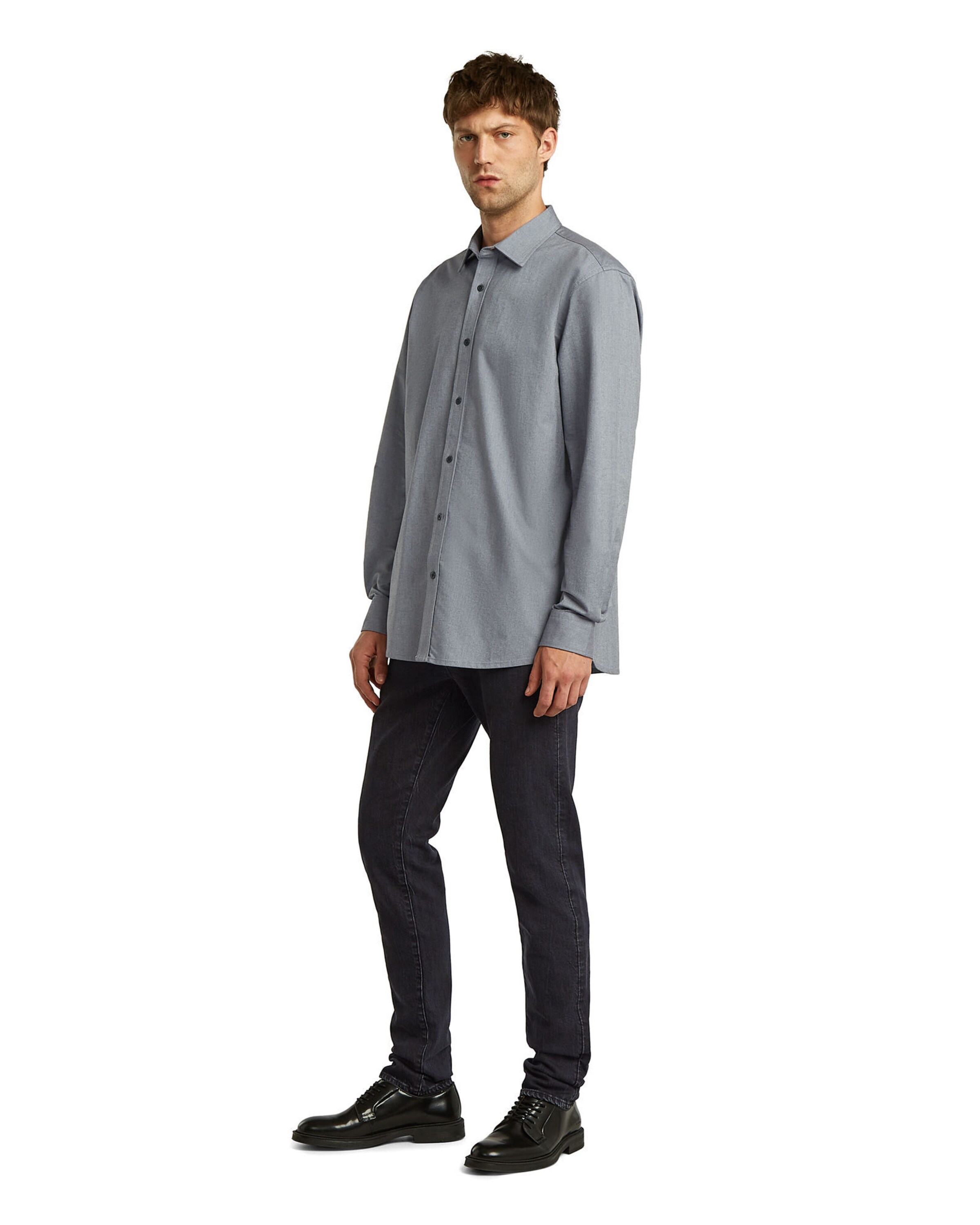G-STAR Regular fit Button Up Shirt 'Clean Regular' in Grey