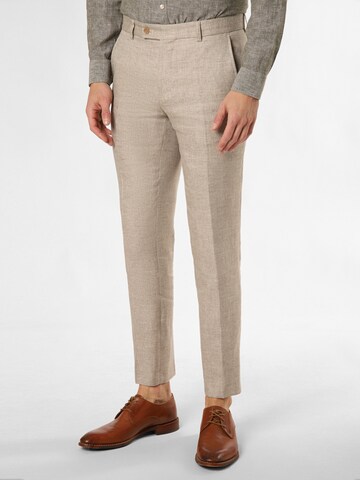 CG CLUB OF GENTS Slim fit Pleated Pants 'Paco' in Beige: front